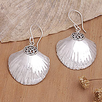Sterling silver dangle earrings, 'Shimmering Seashells' - Sterling Silver Seashells Dangle Earrings from Bali