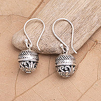 Sterling silver dangle earrings, 'Bali Orbs' - Sterling Silver Dangle Earrings Crafted in Bali