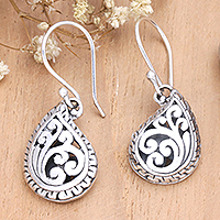 Sterling silver dangle earrings, 'Ancestral Enchantment' - Sterling Silver Dangle Earrings with Traditional Motifs