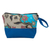 Cotton batik cosmetic bag, 'Flowering Blue' - Handcrafted Cotton Cosmetic Bag in Blue with Batik Pattern thumbail
