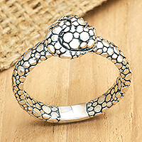 Sterling silver cocktail ring, 'Swirling Bubbles' - Bubble-Patterned Sterling Silver Cocktail Ring from Bali