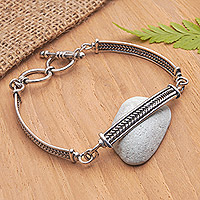 Sterling silver pendant bracelet, 'Gianyar Seeds' - Traditional Sterling Silver Pendant Bracelet from Bali