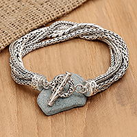 Men's sterling silver chain bracelet, 'Gallant Powers' - Men's Polished Sterling Silver Chain Bracelet from Bali