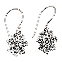 Sterling silver dangle earrings, 'Blossom Beauty' - Sterling Silver Flower Cluster Dangle Earrings Made in Bali