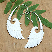 Sterling silver drop earrings, 'Archangel's Flight' - Wing-Shaped Sterling Silver Drop Earrings Crafted in Bali