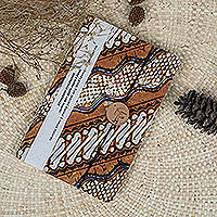 Batik cotton journal, 'Lasem Batik' - Brown and Black Batik Cotton Journal with 90 Handmade Pages