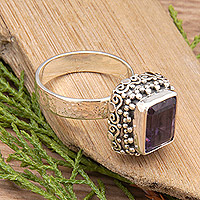 Amethyst cocktail ring, 'Purple Deity' - Traditional Two-Carat Faceted Amethyst Cocktail Ring