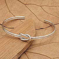 Sterling silver cuff bracelet, 'Faithful Spirit' - High-Polished Modern Sterling Silver Cuff Bracelet