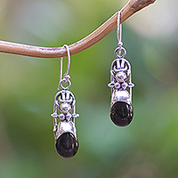 Sterling silver dangle earrings, 'Night Ant' - Polished Ant-Shaped Sterling Silver Dangle Earrings