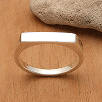 Men's sterling silver band ring, 'Modern Knight' - Men's Minimalist Modern Sterling Silver Band Ring
