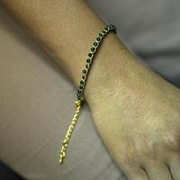 Gold-accented spinel beaded bracelet, 'Golden Credence' - Balinese-Made 18k Gold-Accented Green Spinel Beaded Bracelet