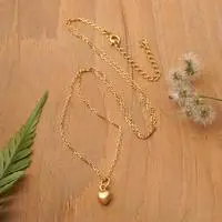 Gold-plated pendant necklace, 'Tiny Heart' - Tiny Heart-Themed Adjustable Gold-Plated Pendant Necklace