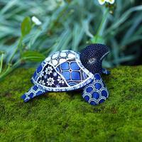 Batik wood jewelry box, 'Wise Blue Secrets' - Ocean-Themed Batik Pule Wood Turtle Jewelry Box in Blue