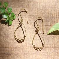 Gold-plated dangle earrings, 'Shiny Circles' - Circle-Themed Modern 18k Gold-Plated Brass Dangle Earrings
