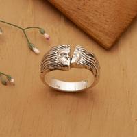 Sterling silver cocktail ring, 'Shattered Face' - Modern Silver Cocktail Ring with Shattered Face Theme