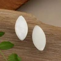 Sterling silver button earrings, 'Stylish and Trendy' - Modern Brushed-Satin Finished Silver Button Earrings