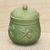 Ceramic jar, 'Balinese Dragonfly' - Dragonfly Green Ceramic Kitchen Jar Canister with Lid (image 2b) thumbail
