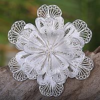 Sterling silver brooch pin,