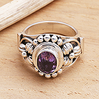 Amethyst solitaire ring Bird Song Indonesia