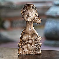 Wood statuette Thirsty Baby Indonesia