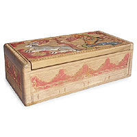 Wood jewelry box Legend of Sita and the Golden Deer I Indonesia