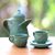 Ceramic tea set, 'Sweet Corn' (set for 2) - Ceramic tea set (Set for 2) (image 2b) thumbail