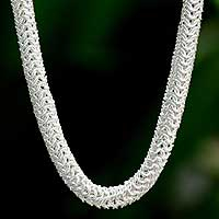 Sterling silver chain necklace Links Together Indonesia