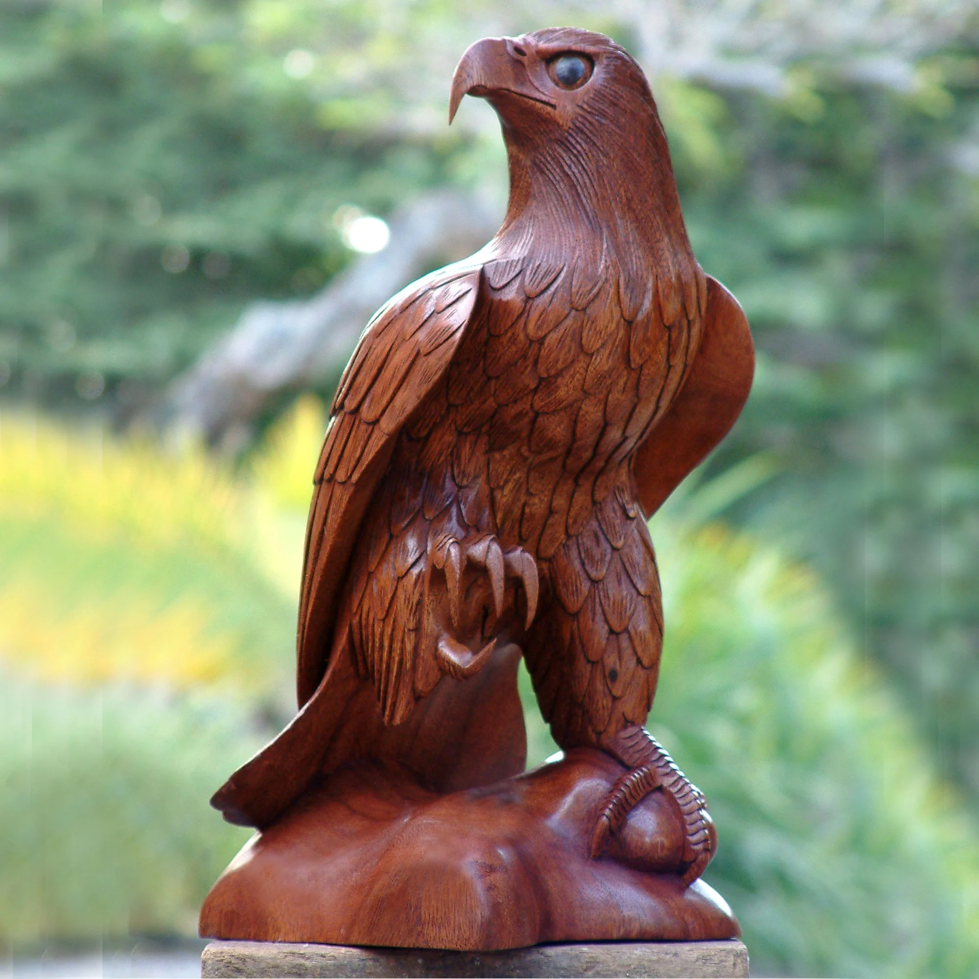Indonesian Wood Bird Sculpture Eagle Rules the Sky NOVICA