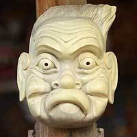 Wood theater mask,