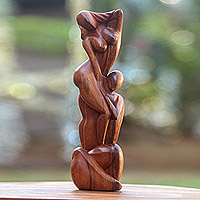 Wood statuette Please Do Not Go Indonesia