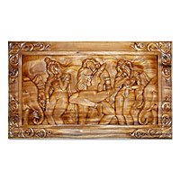 Wood relief panel,
