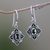 Peridot flower earrings, 'Lime Blossoms' - Women's Floral Peridot Silver Earrings (image 2b) thumbail