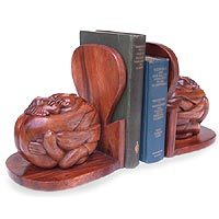Wood bookends Shared Soul pair Indonesia