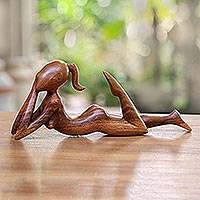 Wood statuette Daydreamer Indonesia