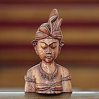 Wood sculpture Young Man from Bali Indonesia