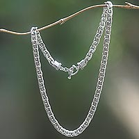Men s sterling silver chain necklace Ocean Current Indonesia