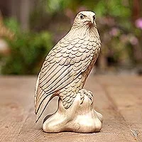 Wood sculpture, 'Eagle Pride' - Wood sculpture