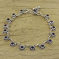 Amethyst anklet Violet Moon India