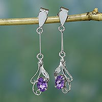 Amethyst dangle earrings Floral Bud India