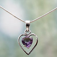 Amethyst heart necklace Sweetheart India