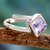 Amethyst solitaire ring, 'Lilac Spin' - Hand Crafted Sterling Silver Single Stone Amethyst Ring thumbail