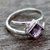 Amethyst solitaire ring, 'Lilac Spin' - Hand Crafted Sterling Silver Single Stone Amethyst Ring (image 2b) thumbail