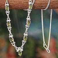 Peridot pendant necklace Cascade India