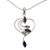 Iolite and peridot pendant necklace, 'Wistful Heart' - Peridot and Iolite Sterling Silver Necklace Heart Jewelry (image 2b) thumbail