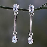 Topaz dangle earrings Blue Junction India