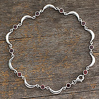 Featured review for Garnet anklet, Crescent Moons