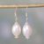Pearl dangle earrings, 'Bliss' - Hand Crafted Bridal Jewelry Pearl Dangle Earrings thumbail