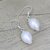 Pearl dangle earrings, 'Bliss' - Hand Crafted Bridal Jewelry Pearl Dangle Earrings (image 2b) thumbail