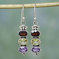 Garnet and citrine earrings Indian Glow India