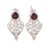 Garnet filigree drop earrings, 'Love Crown' - Garnet filigree drop earrings (image 2a) thumbail